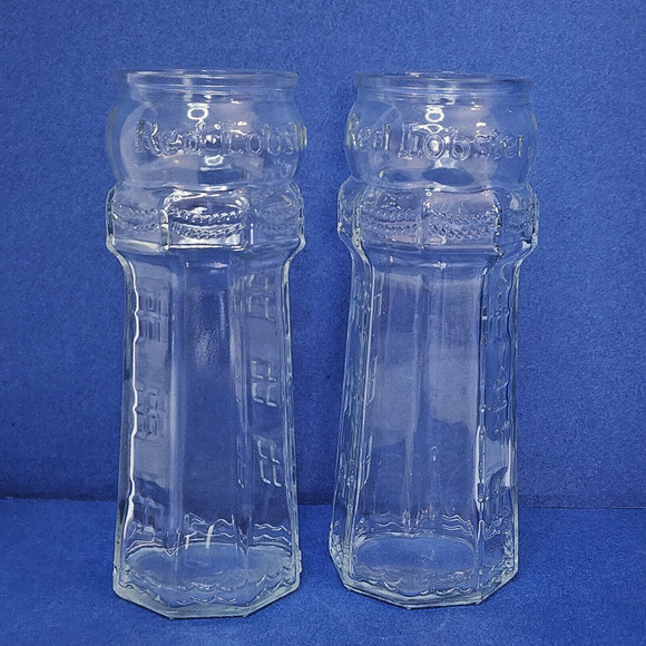 Vintage RED LOBSTER Tall/7.5" Collector's Lighthouse Drink Glasses - Set of 2 - Picture 1 of 5